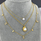 18K gold plated Stainless steel necklace, Intensity