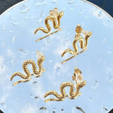 18K gold plated Stainless steel Snakes earrings, Intensity