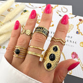 18K gold plated Stainless steel Flowers finger ring, Intensity