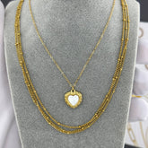 18K gold plated Stainless steel Hearts necklace, Intensity