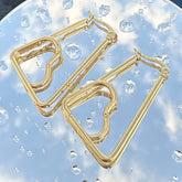 18K gold plated Stainless steel Hearts earrings, Intensity