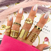 18K gold plated Stainless steel Wings finger ring, Intensity