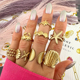 18K gold plated Stainless steel Star finger ring, Intensity