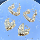 18K gold plated Stainless steel Hearts earrings, Intensity