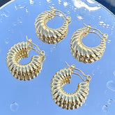 18K gold plated Stainless steel earrings, Intensity