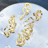 18K gold plated Stainless steel Snakes earrings, Intensity