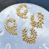 18K gold plated Stainless steel Leafs earrings, Intensity