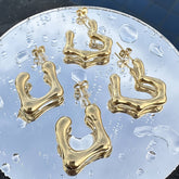 18K gold plated Stainless steel Hearts earrings, Intensity