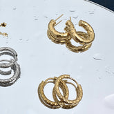 18K gold plated Stainless steel earrings, Intensity