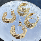 18K gold plated Stainless steel earrings, Intensity