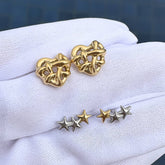 18K gold plated Stainless steel Stars earrings, Intensity