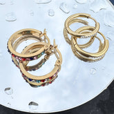 18K gold plated Stainless steel earrings, Intensity