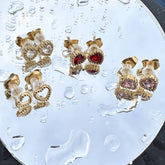 18K gold plated Stainless steel Hearts earrings, Intensity