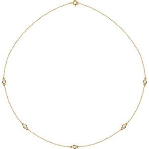 Bezel-Set Station Necklace