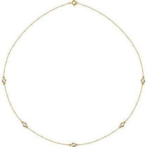 Bezel-Set Station Necklace