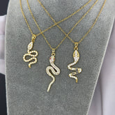 18K gold plated Stainless steel Snake necklace, Intensity
