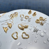 18K gold plated Stainless steel earrings, Intensity