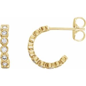Bezel-Set Hoop Earrings