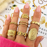 18K gold plated Stainless steel  Evil Eye finger ring, Intensity