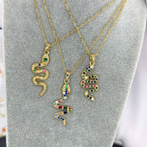 18K gold plated Stainless steel Snake necklace, Intensity