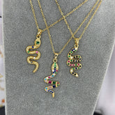 18K gold plated Stainless steel Snake necklace, Intensity