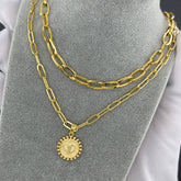 18K gold plated Stainless steel Letter C necklace, Intensity