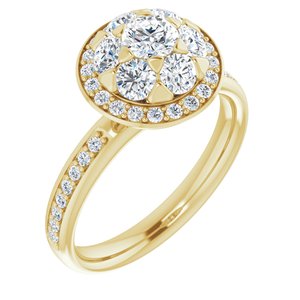 Cluster Halo-Style Engagement Ring