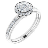 Cluster Halo-Style Engagement Ring