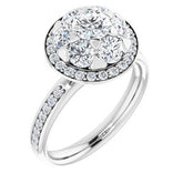 Cluster Halo-Style Engagement Ring