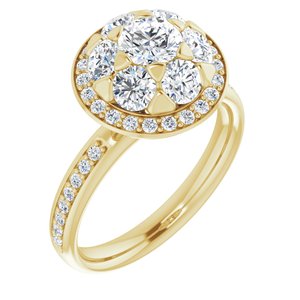 Cluster Halo-Style Engagement Ring