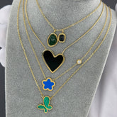 18K gold plated Stainless steel Flower necklace, Intensity