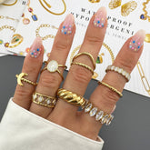 18K gold plated Stainless steel Сroissant finger ring, Intensity