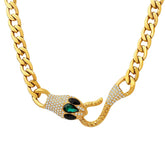 18K gold plated Stainless steel Snake necklace, Intensity