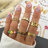 18K gold plated Stainless steel Heart finger ring, Intensity