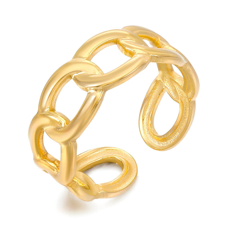 18K gold plated Stainless steel finger ring, Intensity