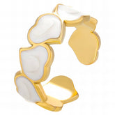 18K gold plated Stainless steel Heart finger ring, Intensity