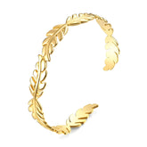 18K gold plated Stainless steel Leafs bracelet, Intensity