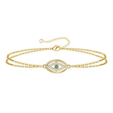18K gold plated Stainless steel  Evil Eye bracelet, Intensity
