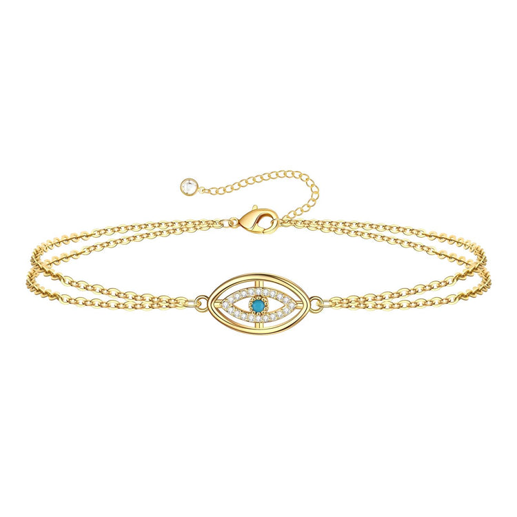 18K gold plated Stainless steel  Evil Eye bracelet, Intensity