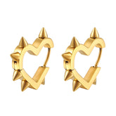 18K gold plated Stainless steel Heart earrings, Intensity