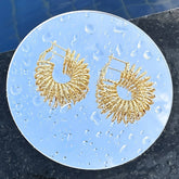18K gold plated Stainless steel Spiral earrings, Intensity
