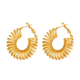 18K gold plated Stainless steel Spiral earrings, Intensity