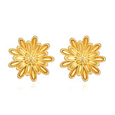 18K gold plated Stainless steel Flowers earrings, Intensity