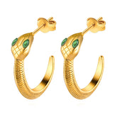 18K gold plated Stainless steel Snakes earrings, Intensity