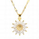 18K gold plated Stainless steel Flower necklace, Intensity