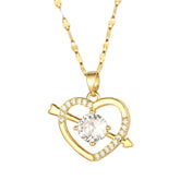 18K gold plated Stainless steel Hearts necklace, Intensity