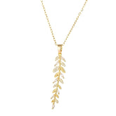 18K gold plated Stainless steel Leafs necklace, Intensity