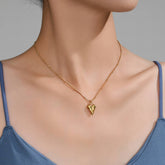18K gold plated Stainless steel Hearts necklace, Intensity