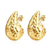 18K gold plated Stainless steel Teardrops earrings, Intensity