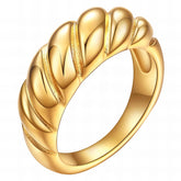 18K gold plated Stainless steel Сroissant finger ring, Intensity